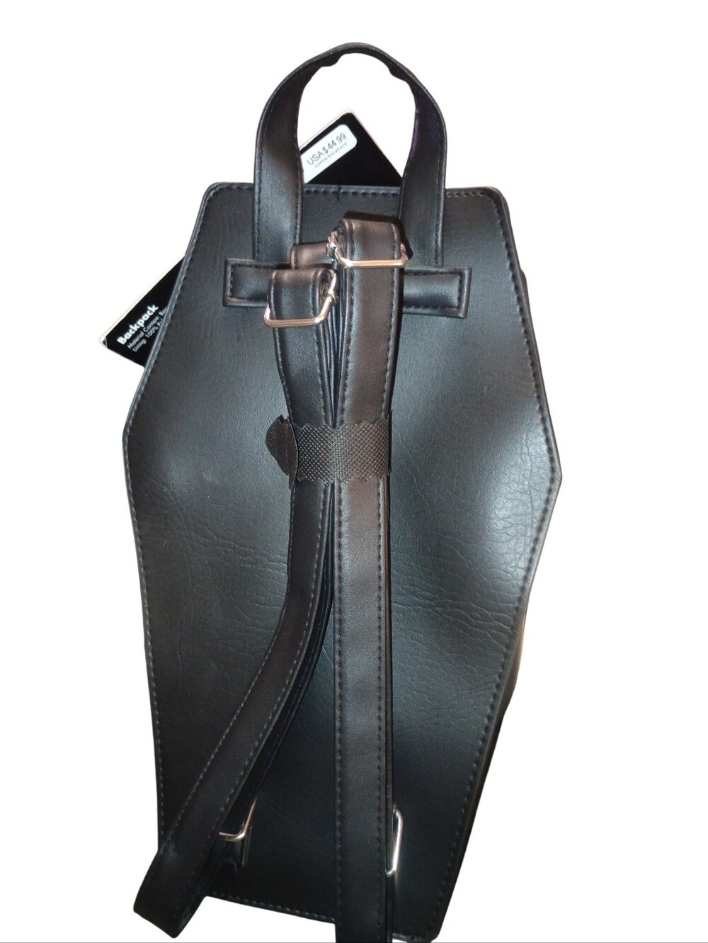 Spirit Coffin Black and Burgundy Quilted Coffin Crossbody Bag, NWT - Picture 6 of 8